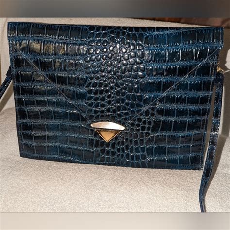 Vivace Bags Vintage Vivace Croc Embossed Leather Crossbody Clutch