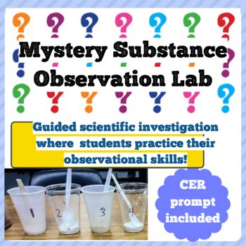 Mystery Substance Science Investigation Practice Observation Skills