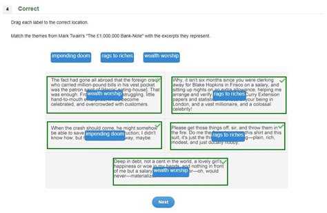 Drag Each Label To The Correct Location Match The Themes From Mark