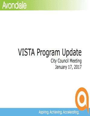 Fillable Online VISTA Program Update Fax Email Print PdfFiller