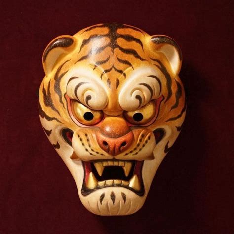 pin  jessica  lunar  year tiger mask japanese mask japanese