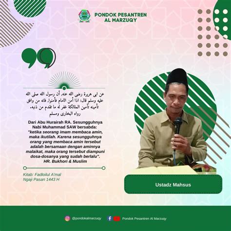 Hadits Tentang Membaca Amin Pondok Pesantren Al Marzuqy Padas Movie