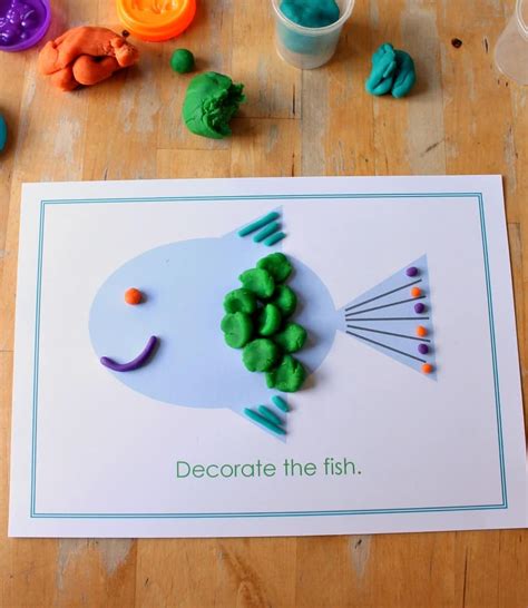 Fun Fine Motor Fish Play Dough Mat NurtureStore