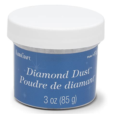 FloraCraft Diamond Dust Glitter 3oz-Clear Glass - 046501600004