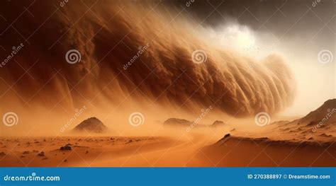 A Dust Storm on Planet Mars Stock Illustration - Illustration of ...