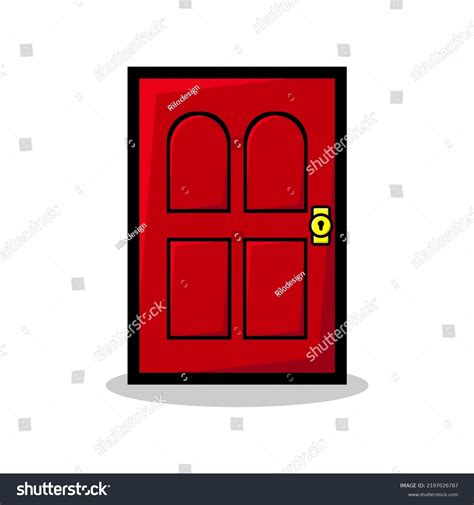 Illustration Red Door Cartoon On White Stock Vector (Royalty Free) 2197026787 | Shutterstock