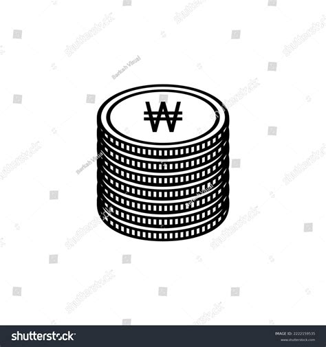 Korea Currency Icon Symbol Won Krw Stock Vector Royalty Free