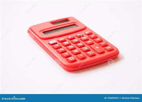 Electronic Digital Calculator For Calculate Number On White Background