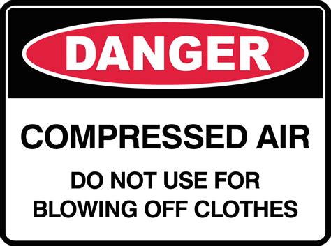 Plastic Tags Danger Compressed Air Safety Sign