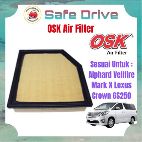 LA009 OSK Air Filter Toyota Alphard Vellfire MARK X Crown GS250