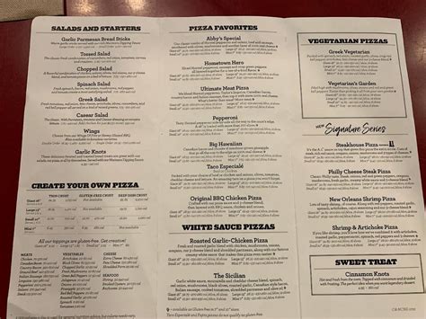 Menu At Abby S Legendary Pizza Pizzeria Woodburn