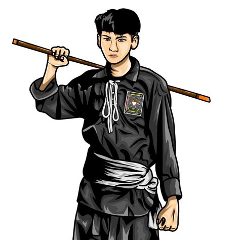 vektor psht lukisan cahaya tipografi  seni bela diri