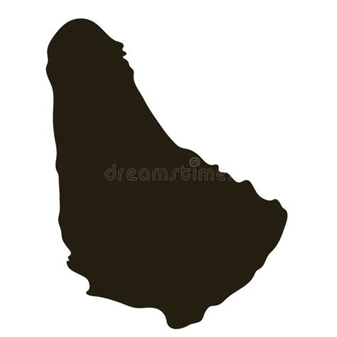 Map Of Barbados Solid Black Map Vector Illustration Stock Vector