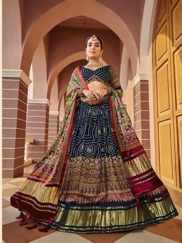 Black Color Digital Printed Pure Gaji Silk Lehenga Choli At Rs 7599