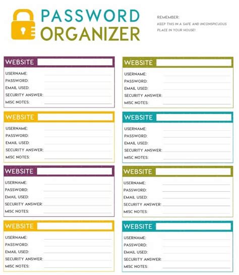 Printable Password Sheet Prntbl Concejomunicipaldechinu Gov Co