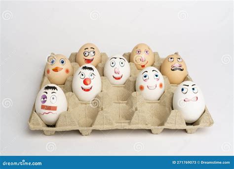 Eggs Faces Drawnigs On Egg Mad Face Royalty Free Stock Photography