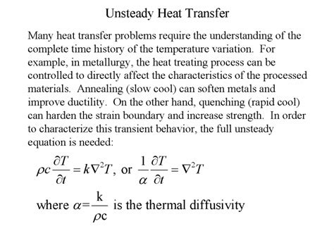 Unsteady Heat Transfer