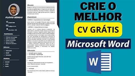 Crie o MELHOR Currículo GRATUITAMENTE no MS Word Melhor formato de