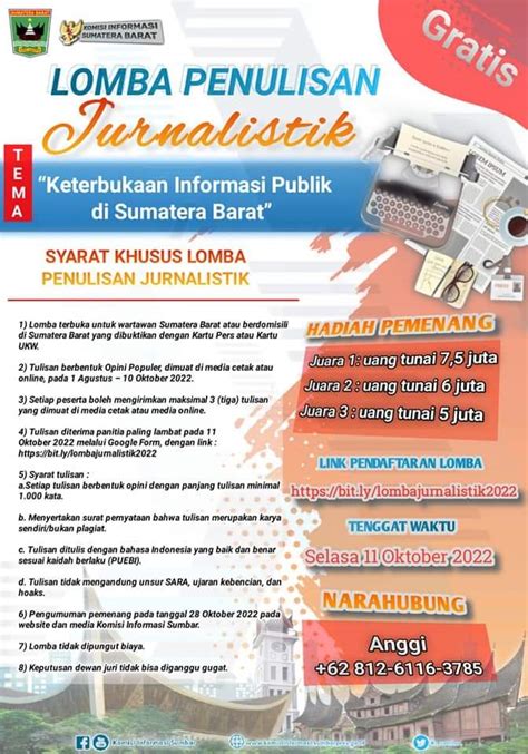 Lomba Penulisan Blog Dan Karya Jurnalistik Ki Sumbar Masih Menunggu