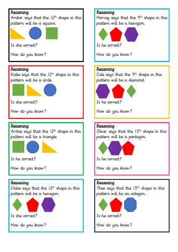 Repeating Patterns Using 2 D Shapes Spring Block 3 Year 2 Teaching