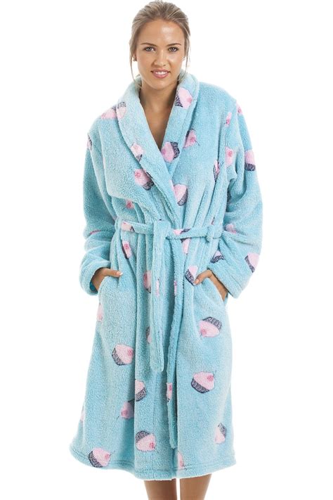 Supersoft Fleece Aqua Blue Cupcake Bathrobe