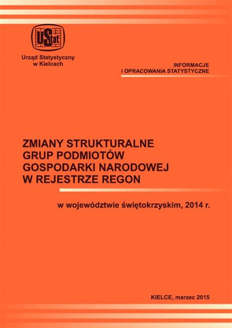 Urz D Statystyczny W Kielcach Publikacje I Foldery Podmioty