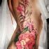 Awesome Pale Red Poppy Flower On Stems Tattoo On Side Tattooimages Biz