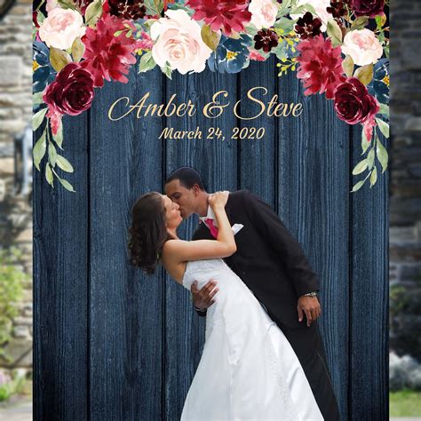 Navy Blue And Burgundy Wedding Backdrop Ijay Backdrops