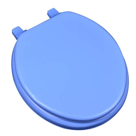 BathDecor Deluxe Soft Round Toilet Seat with a Closed Front in Blue ...