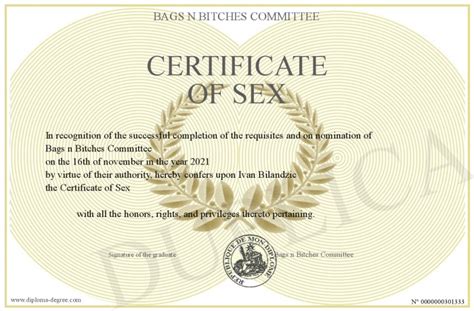 Certificate Of Sex