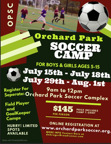 Orchard Park Soccer Club OPSC Summer Soccer Camps 2024