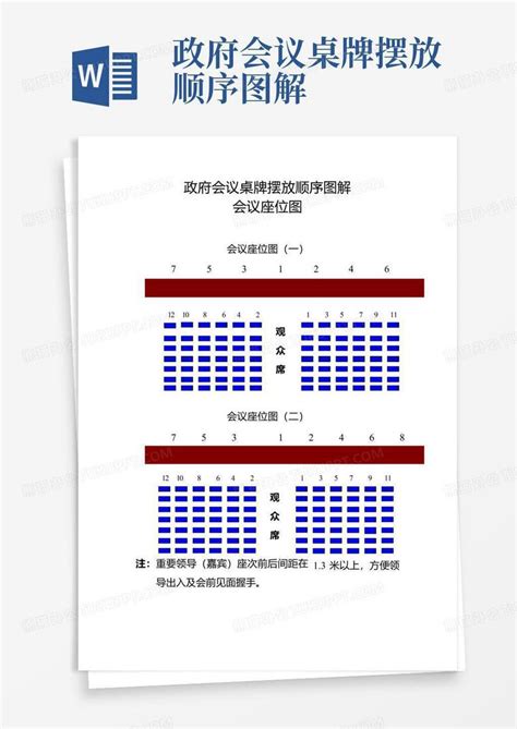 政府会议桌牌摆放顺序图解word模板下载编号lwjdwwek熊猫办公