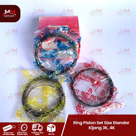 Ring Piston Set Size Standar Kijang 3K 4K Mustafa Motor