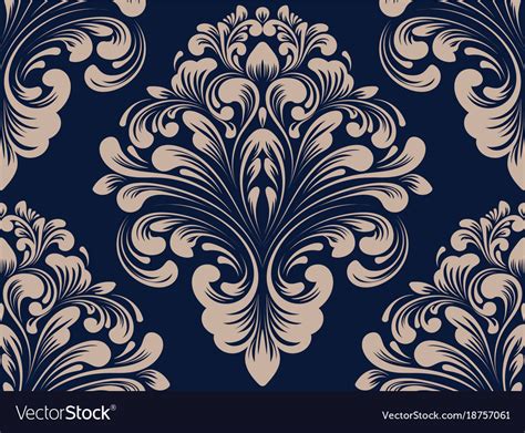 Damask Seamless Pattern Element Classical Vector Image