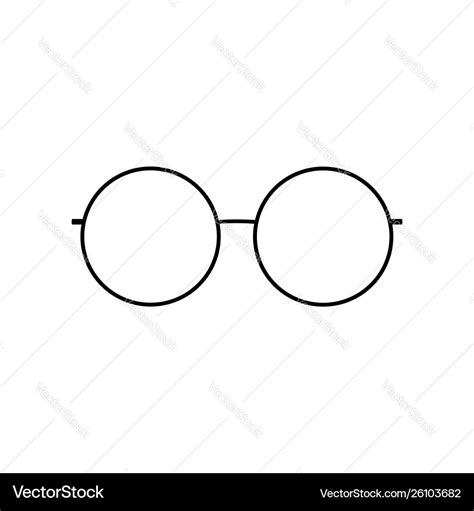 Round Glasses Icon Silhouette Royalty Free Vector Image