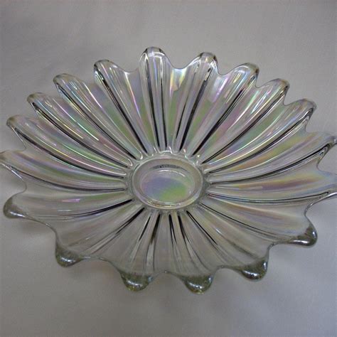 Clear Iridescent Federal Glass Bowl Antique Glass Antique Glassware Glass Bowl