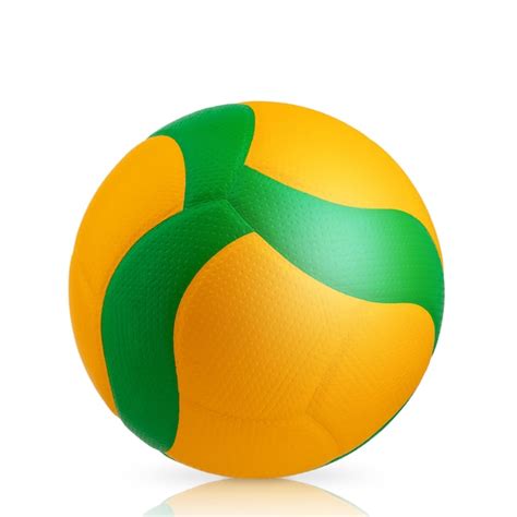 Pelota De Voleibol Profesional Amarilla Y Verde Aislada En Un Fondo