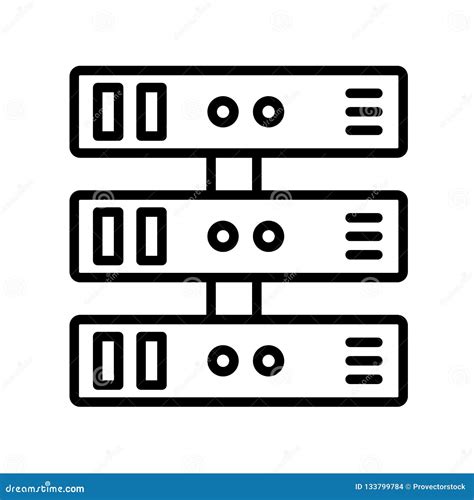 Vector Del Icono Del Servidor Aislado En El Fondo Blanco Muestra Del