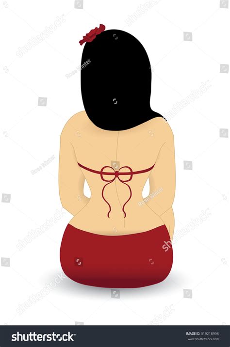 Woman Sitting Red Bikini Stock Vector Royalty Free
