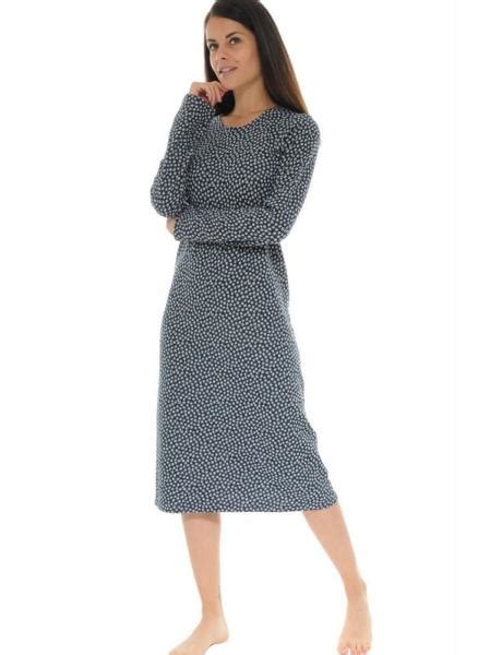 Chemise De Nuit Chaude Femme Hiver Tissu Pilou Pilou Christian Cane Lingerie Mauve