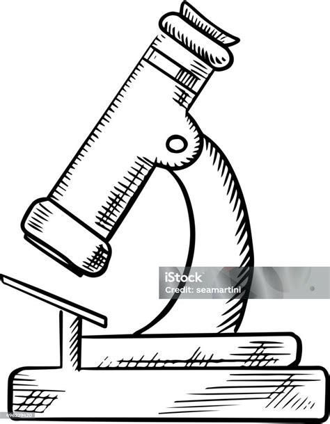 Microscopio óptico De Laboratorio Icono De Dibujo Illustracion Libre De Derechos 496229420 Istock