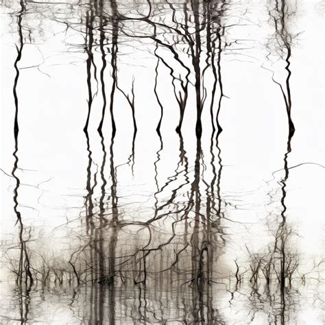 Premium Ai Image A Reflection Of Trees In The Water With The Word