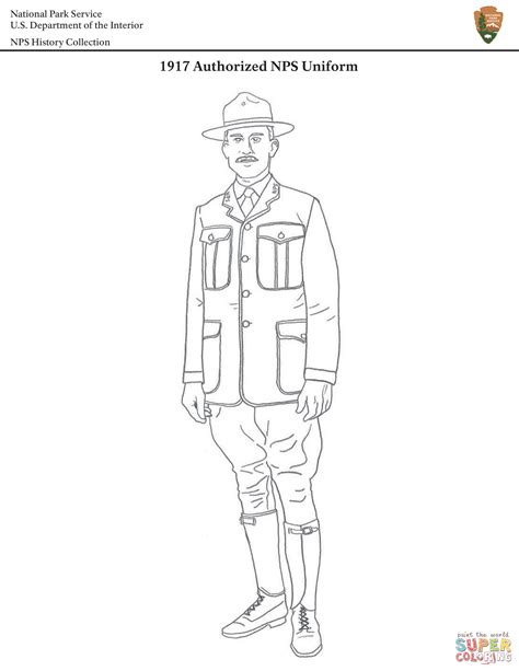 Authorized NPS Uniform (1917) coloring page | Free Printable Coloring Pages