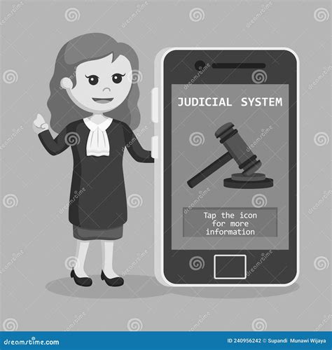 Judge Character Profession Design Vector Black and White Stock Vector - Illustration of hookey ...