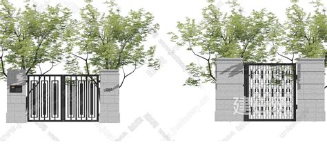 现代庭院门模型su模型下载 Id116741490 建e网su模型