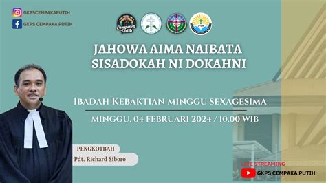 Ibadah Kebaktian MINGGU SEXAGESIMA 4 Februari 2024 YouTube