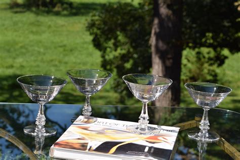 Vintage Martini ~ Cocktail Glasses Set Of 4 Mixologist Craft Cocktail