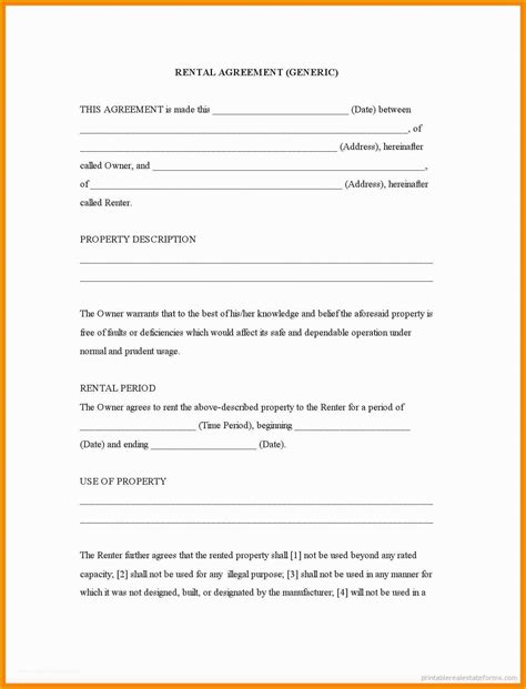 Free Lease Purchase Agreement Template Of Printable Sample Free Lease