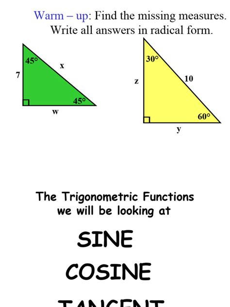 Sohcahtoa | PDF | Trigonometric Functions | Mathematical Objects