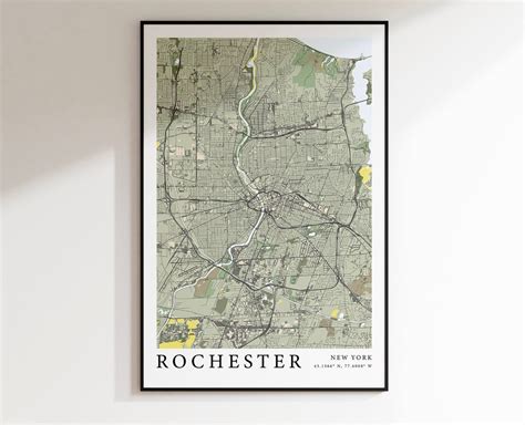 Rochester Map Print Rochester Ny Poster Rochester Wall Decor Rochester Wall Art Rochester